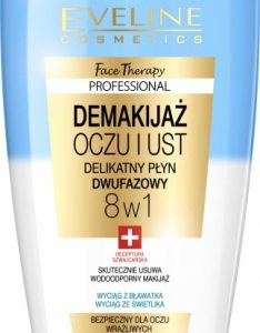 Eveline Cosmetics Delikatny dwufazowy płyn do demakijażu oczu i ust 8 w 1