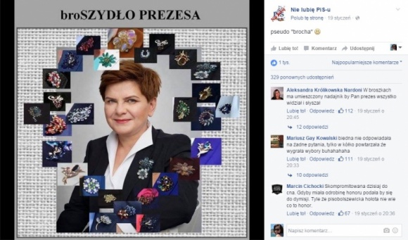 Co ma Szydło do broszki? LIFESTYLE, Moda - Broszki stały się niewątpliwie znakiem rozpoznawczym Beaty Szydło. Dzięki temu elementowi biżuterii premier błyszczała w mediach aż w 15,3 tys. materiałów – wynika z analizy „PRESS-SERVICE Monitoring Mediów”.