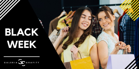 Startuje Black Week w Galerii Grafitt – poznaj listę rabatów LIFESTYLE, Moda - Na ten okres czekają wszyscy łowcy okazji. Black Friday, a w przypadku niektórych sklepów czy butików Black Weekend to doskonała okazja, by skorzystać ze specjalnych ofert i wysokich rabatów.